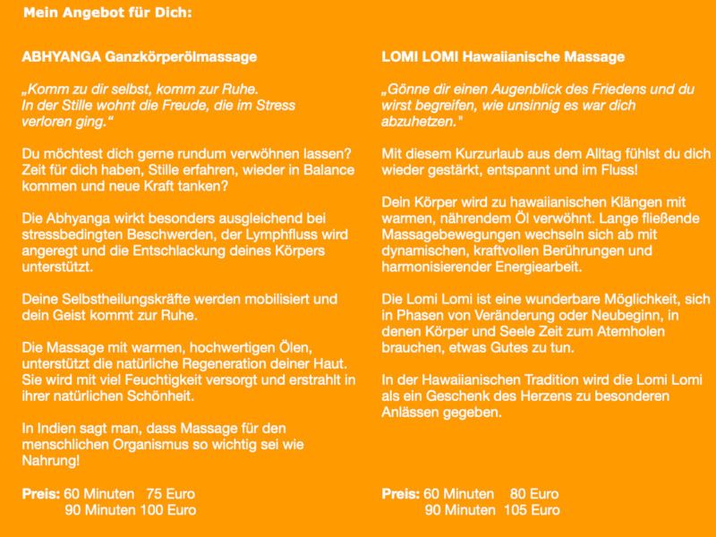 Ayurveda Massage & Lomi Lomi Massage für Frauen