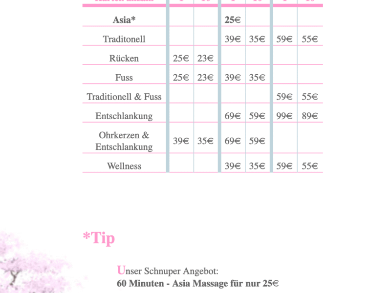 China Massagen Leverkusen in den Luminaden