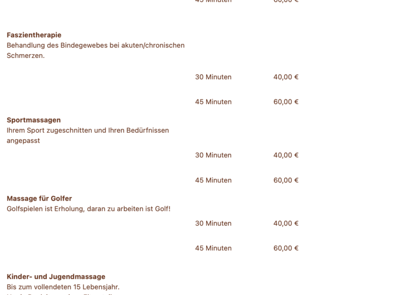 Fobbe Wellness Massagen