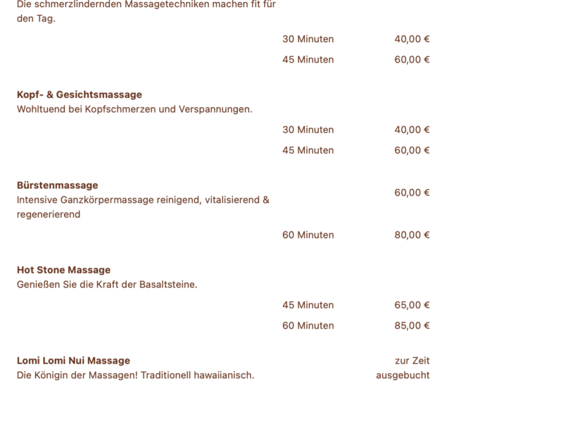 Fobbe Wellness Massagen