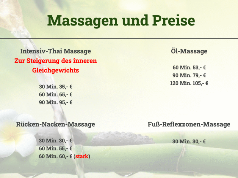 Natsuda Traditionelle Thaimassage