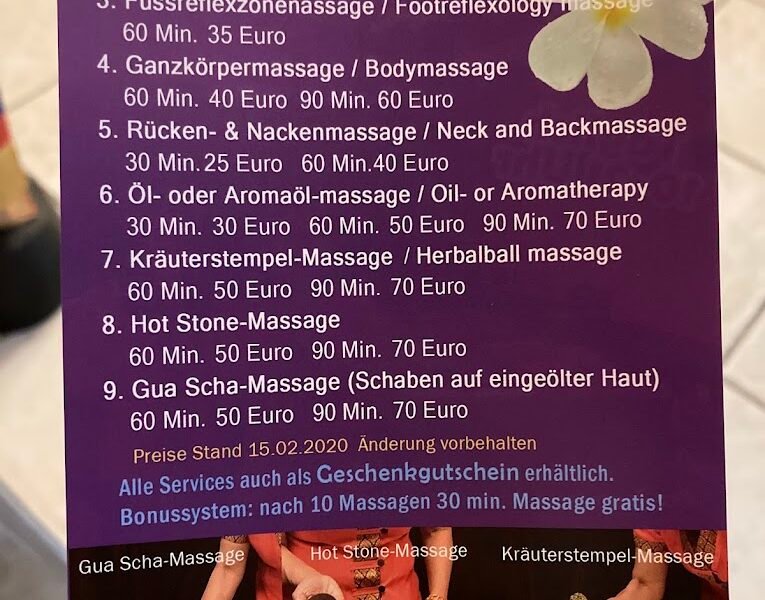 Suthinee Thaimassage in Schwetzingen